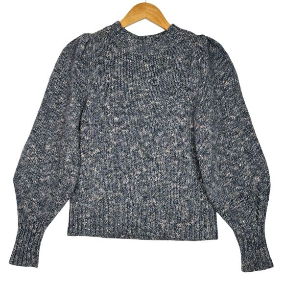 Madewell Balloon Sleeve Speckled Wool Blend Sweater XS - Picture 2 of 16